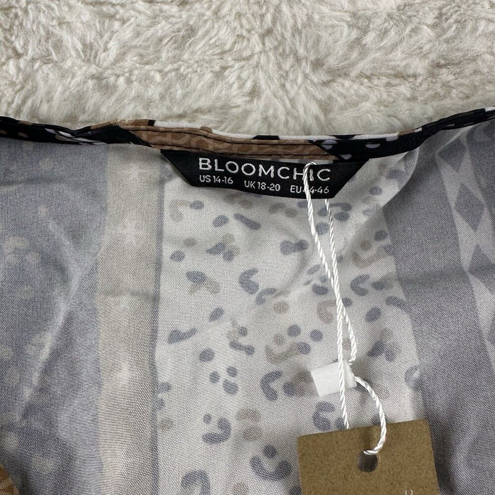 NWT Bloomchic Women's Midi Dress With Geometric Print - Size US 14-16 - Picture 6 of 11